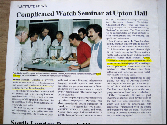Complicated watches seminar