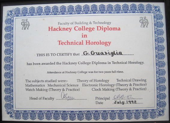 Diploma in Technical Horology