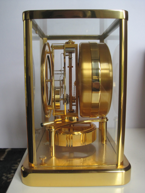 Atmos clock case left-side view